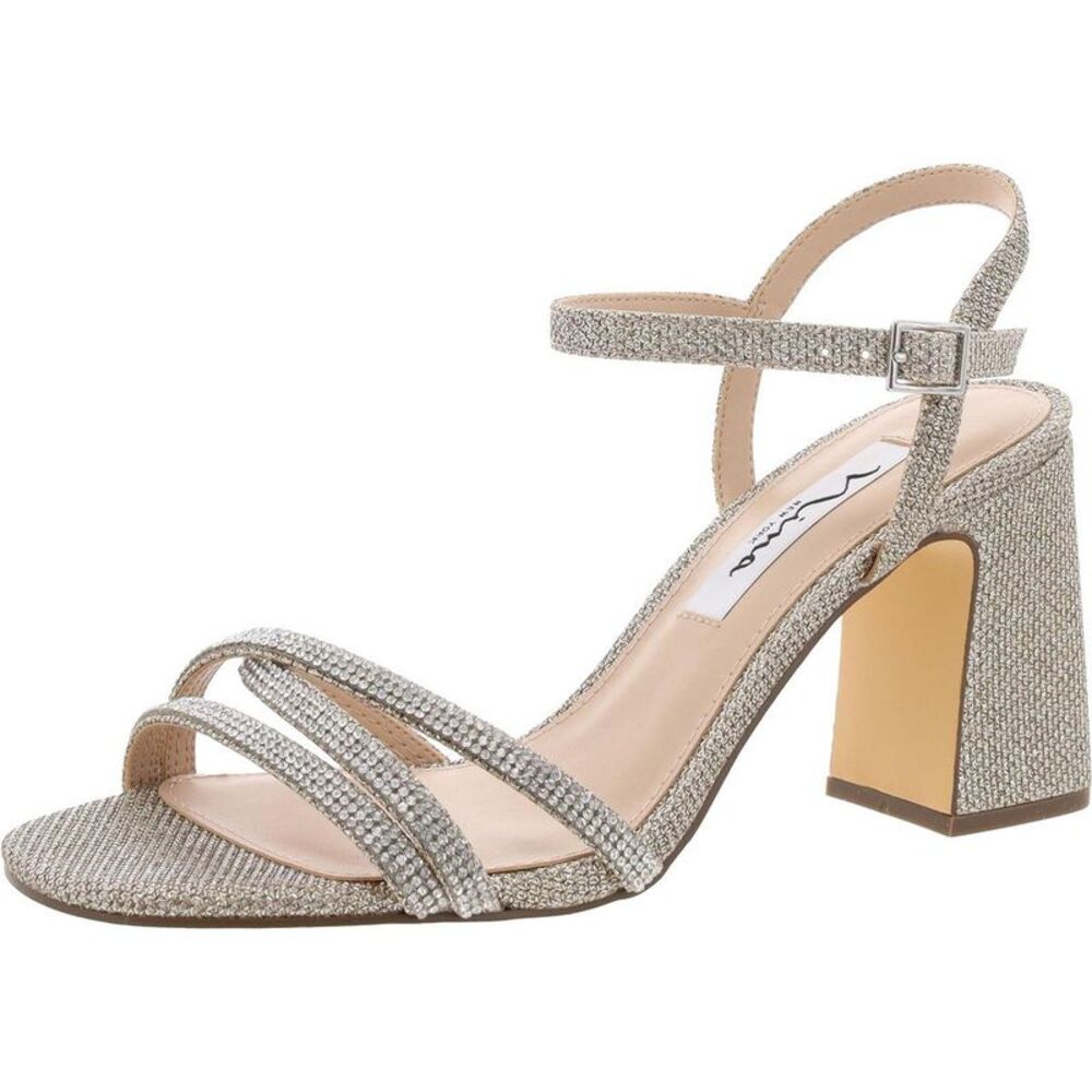 Nina Womens SHELIA  Tan Comfort Insole Synthetic Ankle Strap NWOB